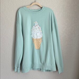 Living Fully by Mallory Ervin ice cream sweatshirt XXXL